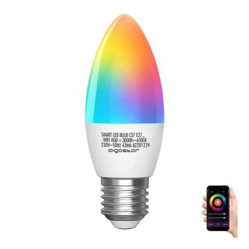 LED RGBW Лампочка C37 E27/5W/230V 3000-6500K Wi-Fi - Aigostar