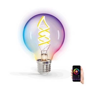 LED RGBW Лампочка FILAMENT G80 E27/4,9W/230V 2700K Wi-Fi - Aigostar