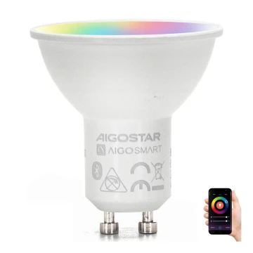 LED RGBW Лампочка GU10/6,5W/230V 2700-6500K - Aigostar