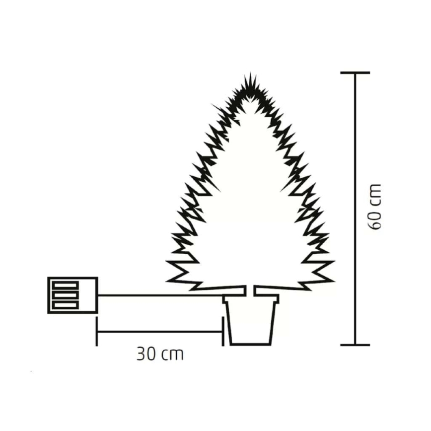 LED Різдвяна ялинка 30xLED/3xAA 60 см сосна