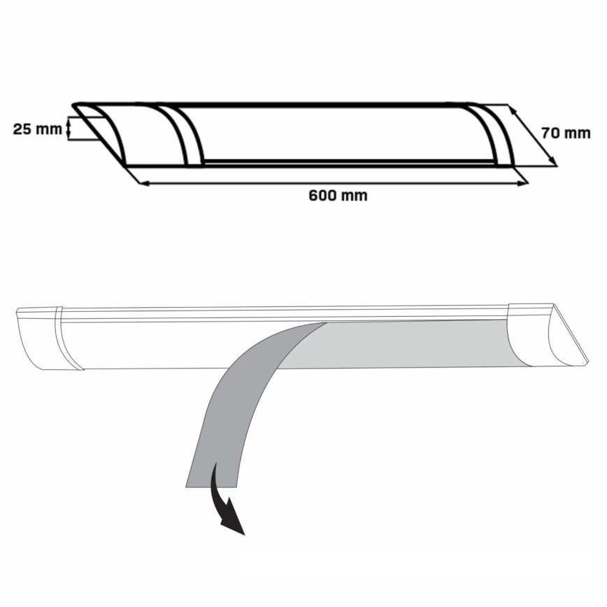 LED світильник для підсвітки стільниці LED/18W/230V 4000K 60 см білий