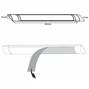 LED світильник для підсвітки стільниці LED/30W/230V 4000K 90 см білий