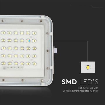 LED Вуличний  прожектор на сонячній батареї з регулюванням яскравості LED/10W/3,2V IP65 4000K білий + пульт дистанційного керування