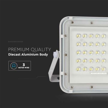 LED Вуличний  прожектор на сонячній батареї з регулюванням яскравості LED/10W/3,2V IP65 4000K білий + пульт дистанційного керування