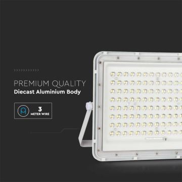 LED Вуличний прожектор на сонячній батареї LED/20W/3,2V 4000K білий IP65 + пульт дистанційного керування