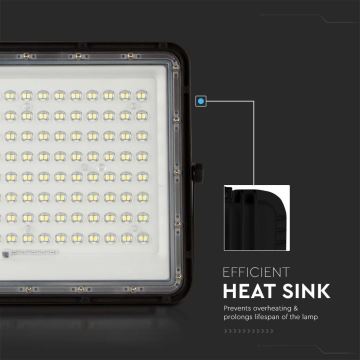 LED Вуличний прожектор на сонячній батареї LED/200W/3,2V 4000K чорний IP65 + пульт дистанційного керування