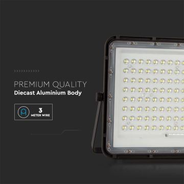 LED Вуличний прожектор на сонячній батареї LED/200W/3,2V 4000K чорний IP65 + пульт дистанційного керування