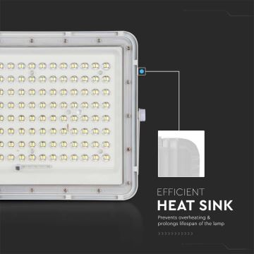 LED Вуличний прожектор на сонячній батареї LED/20W/3,2V 6400K білий IP65 + пульт дистанційного керування