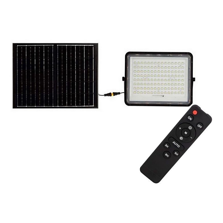 LED Вуличний прожектор на сонячній батареї LED/20W/3,2V 6400K чорний IP65 + пульт дистанційного керування