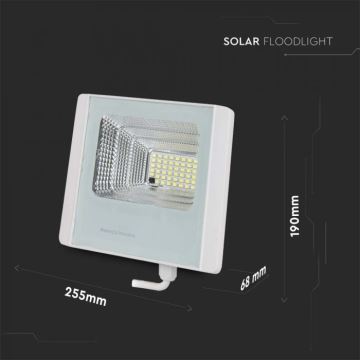 LED Вуличний прожектор на сонячній батареї LED/20W/3,2V IP65 4000K + пульт дистанційного керування