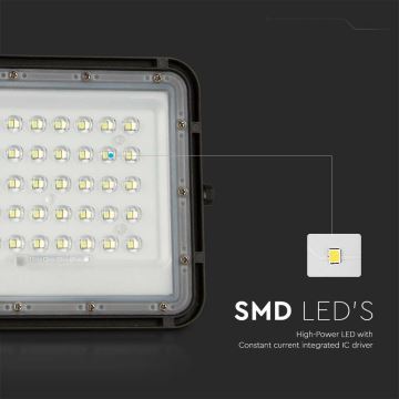 LED Вуличний прожектор на сонячній батареї з регулюванням яскравості LED/6W/3,2V IP65 4000K чорний + пульт дистанційного керування