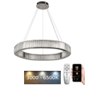 LED з регулюванням яскравості кришталева люстра підвісна LED/50W/230V 3000-6500K хром + пульт дистанційного керування