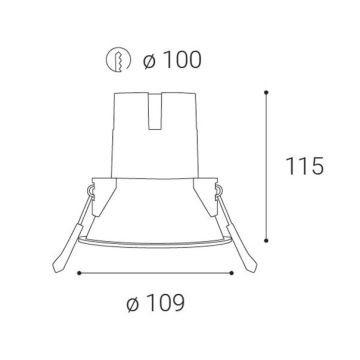 LED2 - Вбудований стельовий LED світильник для ванної ZERO LED/10W/230V 3000K CRI 95 IP43 чорний діаметр 10,9 см