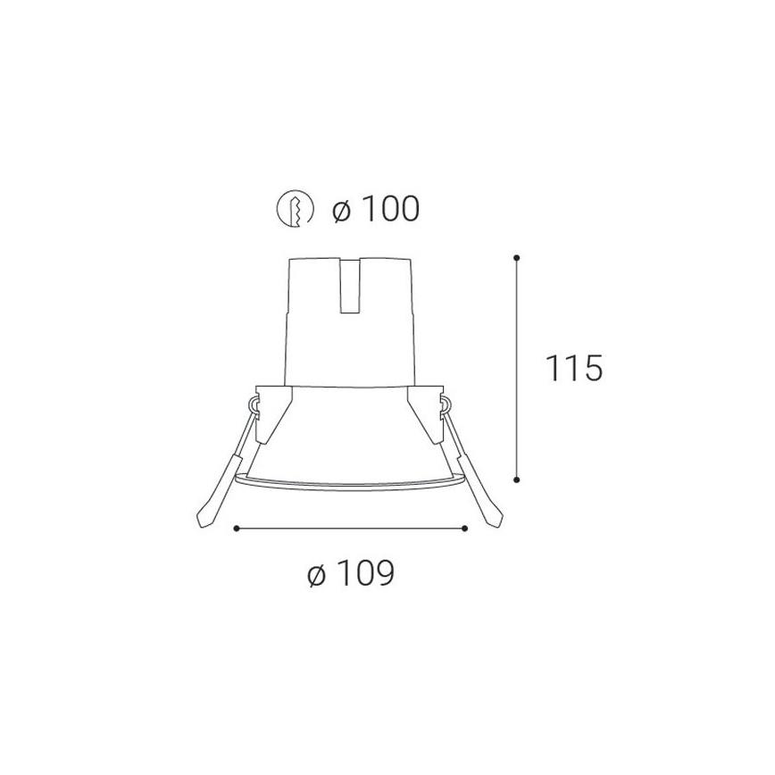 LED2 - Вбудований стельовий LED світильник для ванної ZERO LED/10W/230V 3000K CRI 95 IP43 чорний діаметр 10,9 см