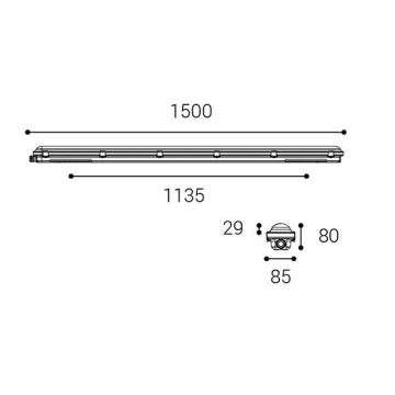 LED2 - Світлодіодний технічний світильник DUSTER LED/52W/230V IP66