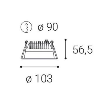 LED2 - Вбудований стельовий LED світильник для ванної з регулюванням яскравості ZETA LED/10W/230V 3000K IP44