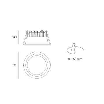 LED2 - Вбудований стельовий LED світильник для ванної ZETA LED/25W/230V 3000K IP44