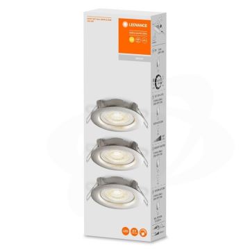 Ledvance - НАБОР 3x Светодиодный встроенный потолочный+C1924 светильник с регулированием яркости SIMPLE LED/4,9W/230V