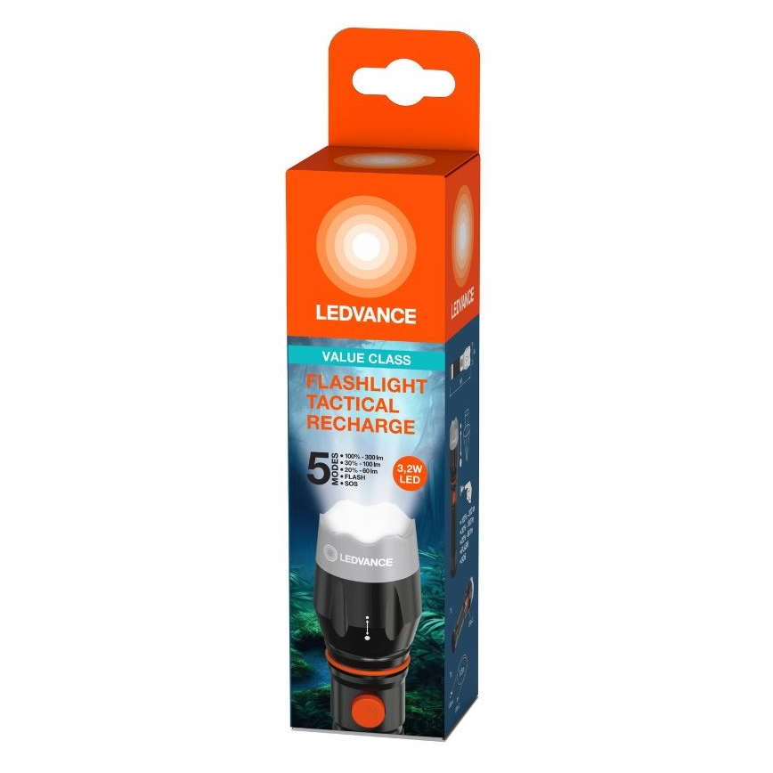 Ledvance - Светодиодный аккумуляторный фонарь FLASHLIGHT LED/3,2W/5V 1500mAh