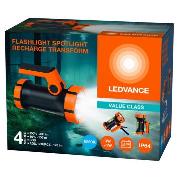 Ledvance - Светодиодный аккумуляторный фонарь с повербанком FLASHLIGHT LED/3W/5V IP64 2400mAh