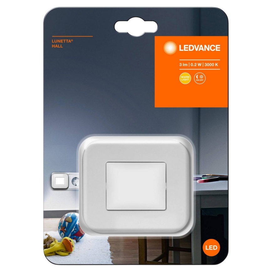 Ledvance - Светодиодный ночник с датчиком LUNETTA LED/0,2W/230V 3000K