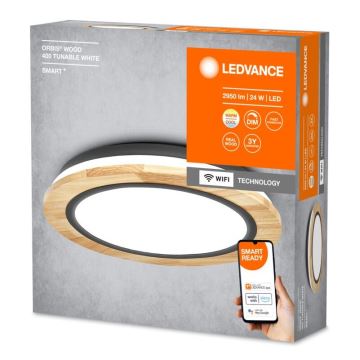 Ledvance - Светодиодный потолочный светильник с регулированием яркости SMART+ ORBIS WOOD LED/24W/230V 2700-6500K Wi-Fi