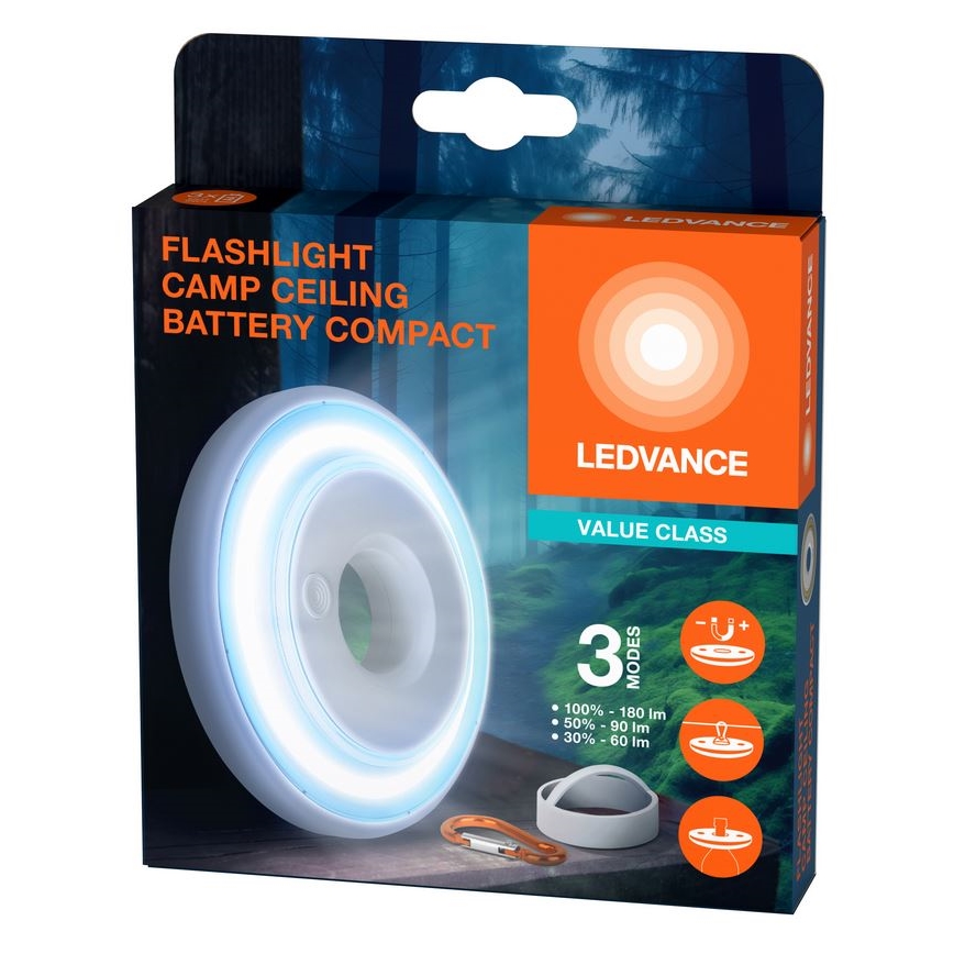 Ledvance - Светодиодный светильник с регулированием яркости FLASHLIGHT CAMP LED/2,2W/3xAAA