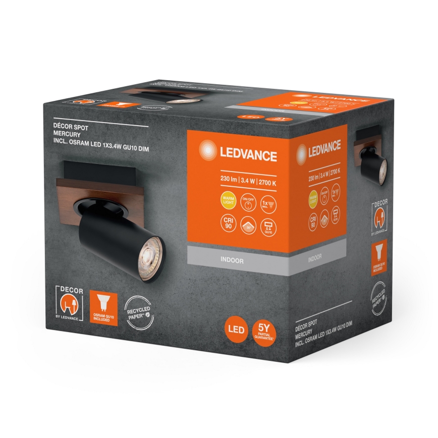 Ledvance - Світлодіодний настінний точковий світильник DECOR MERCURY 1xGU10/3,4W/230V