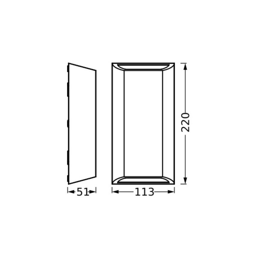 Ledvance - Уличный светодиодный настенный светильник ENDURA STYLE IDAR 2xLED/3,75W/230V IP65