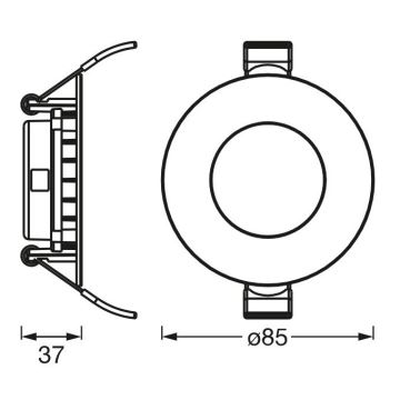 Ledvance - Вбудований стельовий LED світильник SLIM LED/4,5W/230V 4000K