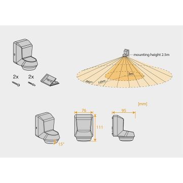 Ledvance - Вуличний інфрачервоний датчик руху 230V IP55 антрацит