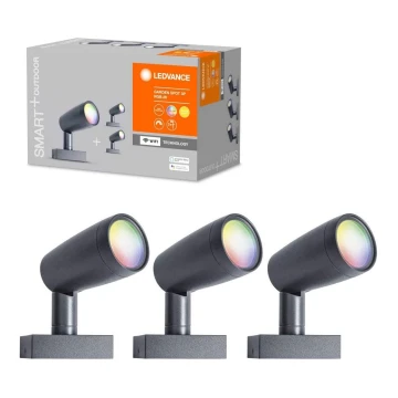 Ledvance - КОМПЛЕКТ 3x LED RGBW Зовнішня лампа SMART+ SPOT 3xLED/4,5W/230V IP65 Wi-Fi