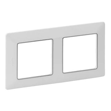 Legrand 754032 - Рамка для выключателя VALENA LIFE 2P белая/хром
