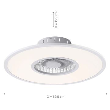 Leuchten Direkt 14642-16 - Стельовий LED світильник з вентилятором та регулюванням яскравості FLAT-AIR LED/32W/230V + дистанційне керування