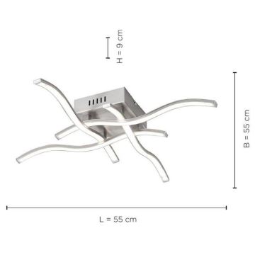 Leuchten Direkt 15131-55 - Пристельова LED люстра WAWE 4xLED/4,6W/230V матовий хром