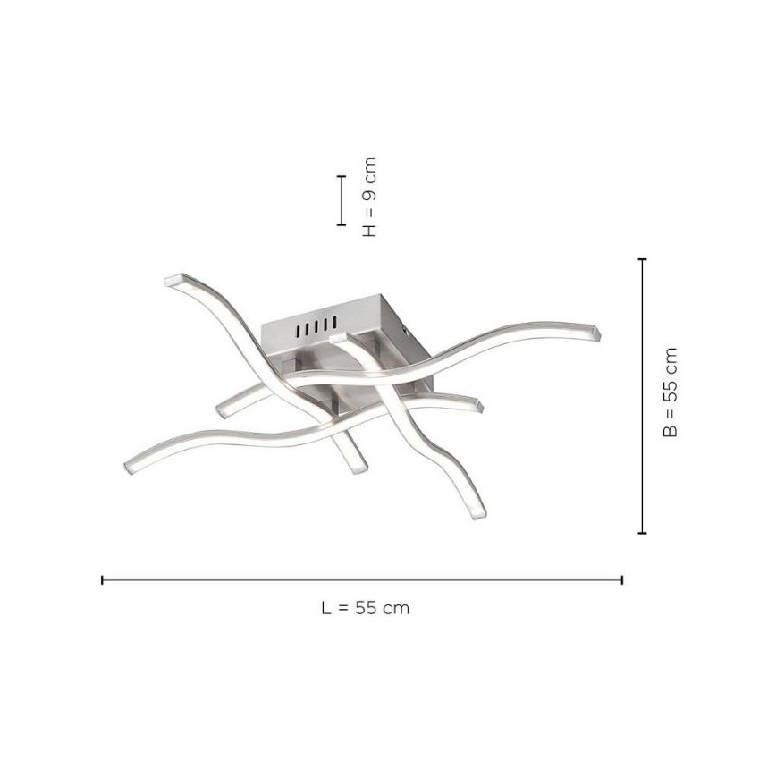 Leuchten Direkt 15131-55 - Пристельова LED люстра WAWE 4xLED/4,6W/230V матовий хром