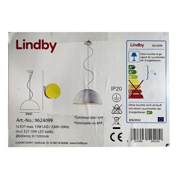 Lindby - LED RGB Підвісна люстра з регулюванням яскравості CAROLLE LED/10W/230V Wi-Fi Tuya