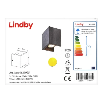 Lindby - Настінний світильник GERDA 1xGU10/50W/230V