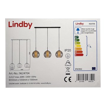 Lindby - Подвесная люстра YELA 3xE27/60W/230V