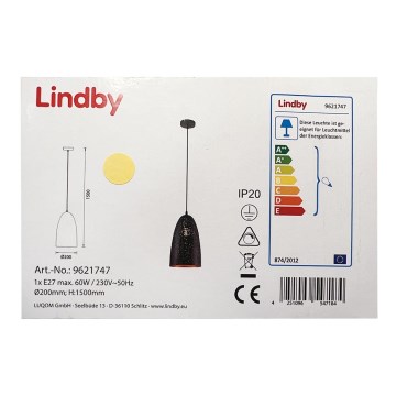 Lindby - Підвісна люстра TOLA 1xE27/60W/230V