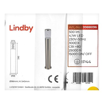 Lindby - Светодиодная уличная лампа BELEN LED/4,1W/230V IP44