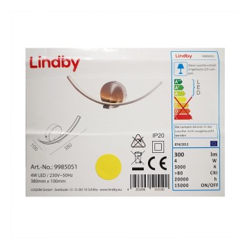 Lindby - Светодиодный настенный светильник IVEN LED/7W/230V