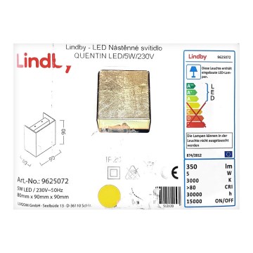 Lindby - Светодиодный настенный светильник QUENTIN LED/5W/230V