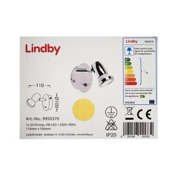 Lindby - Светодиодный настенный точечный светильник ARMINIUS 1xGU10/5W/230V