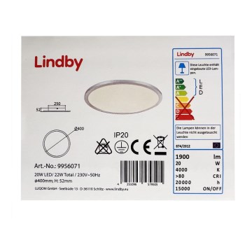 Lindby - Светодиодный потолочный светильник LEONTA LED/20W/230V