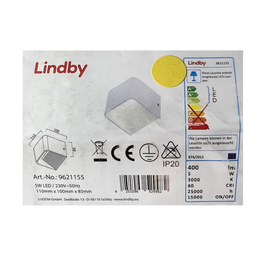 Lindby - Світлодіодний настінний світильник LONISA LED/5W/230V