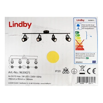 Lindby - Точечный светильник LEONOR 4xGU10/5W/230V