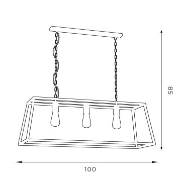 Люстра на цепи FRAME 3xE27/60W/230V