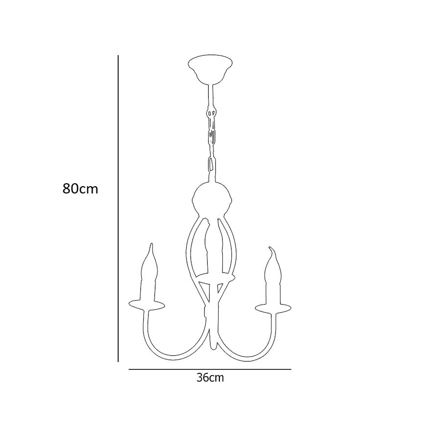 Люстра на ланцюгу ARTHUR 3xE14/40W/230V