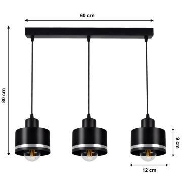 Люстра на мотузці BODO SILVER 3xE27/60W/230V